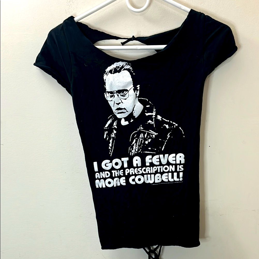 Bnwot!Never Worn!Snl Need More Cowbell Adjustable Tied Up Back Shirt!Sz S-M!